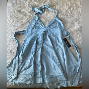 Lulu's blue halter dress